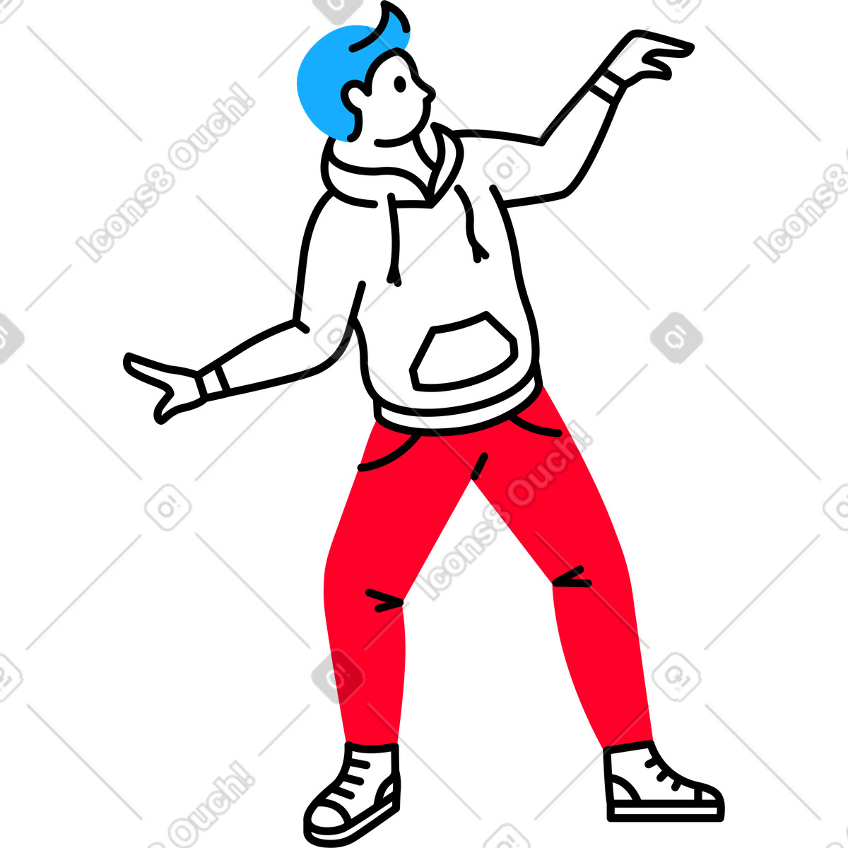 Uomo illustrazione in stile Transistor scarica in PNG, SVG