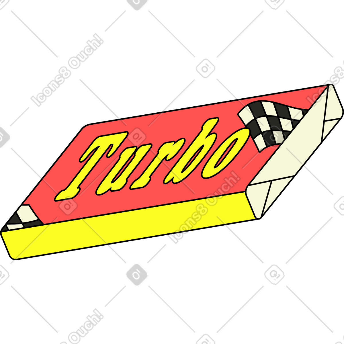 Retro 스타일의 풍선껌 터보 90년대 일러스트레이션 PNG, SVG 다운로드