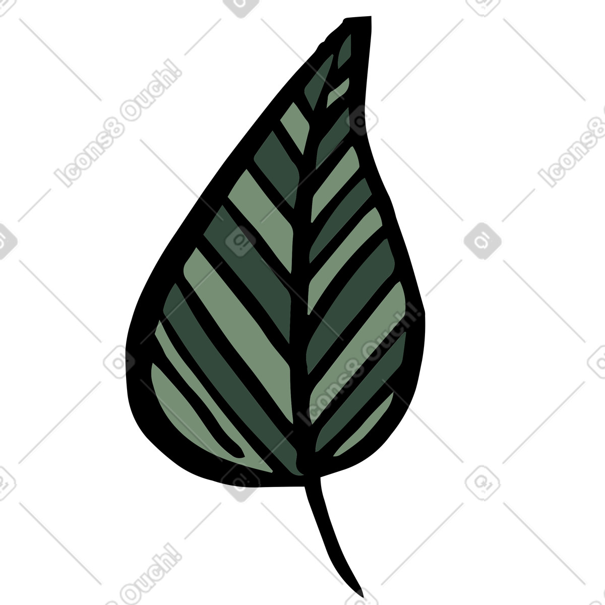 Scandi 스타일의 잎 일러스트레이션 PNG, SVG 다운로드