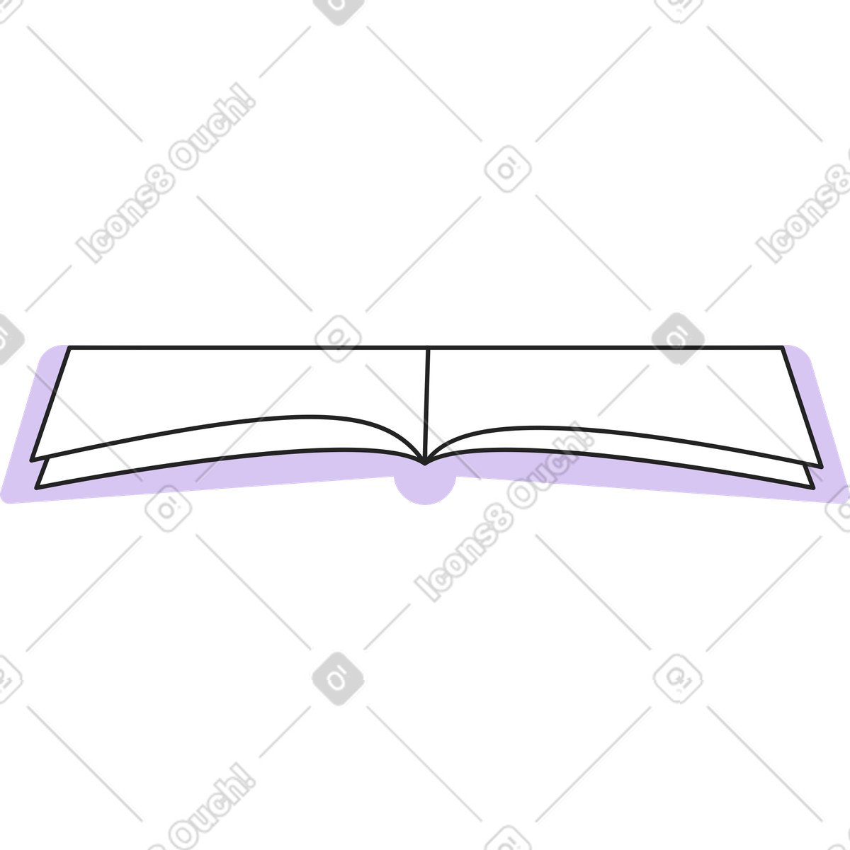 Wide open book illustration in Sammy Line style download in PNG, SVG