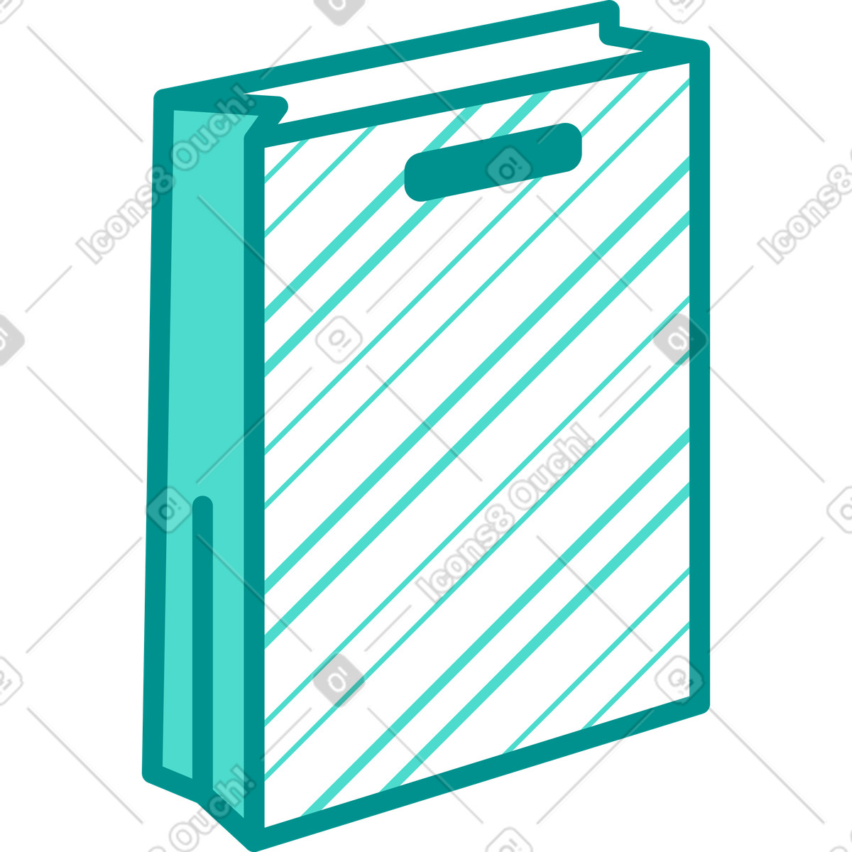 Printed shopping bag illustration in PNG, SVG