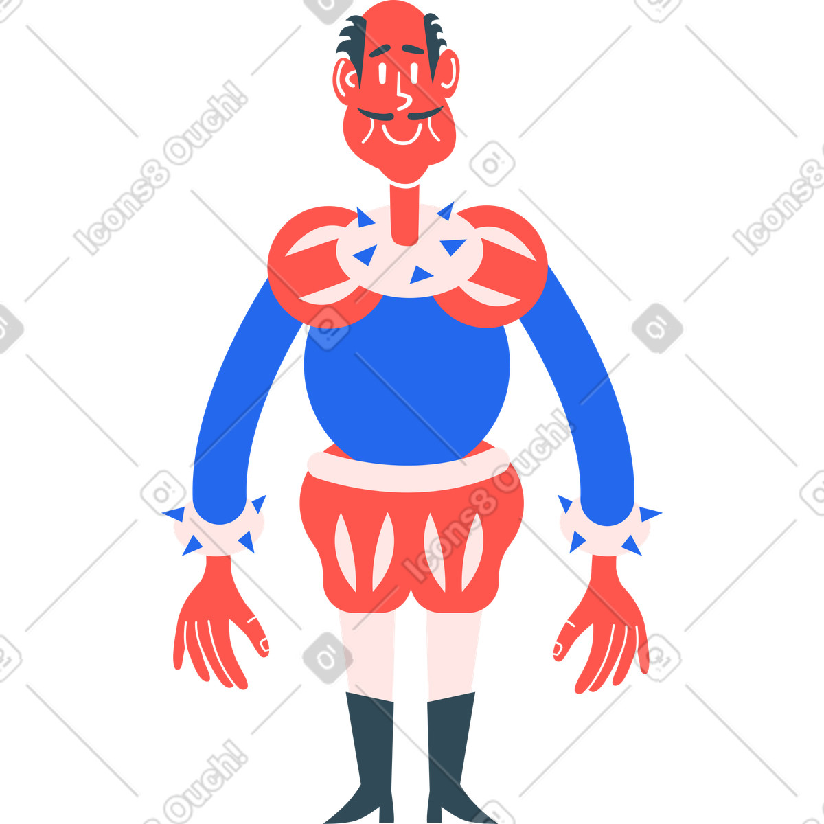 Illustration L'homme se tient dans le style Kingdom à télécharger aux formats PNG, SVG