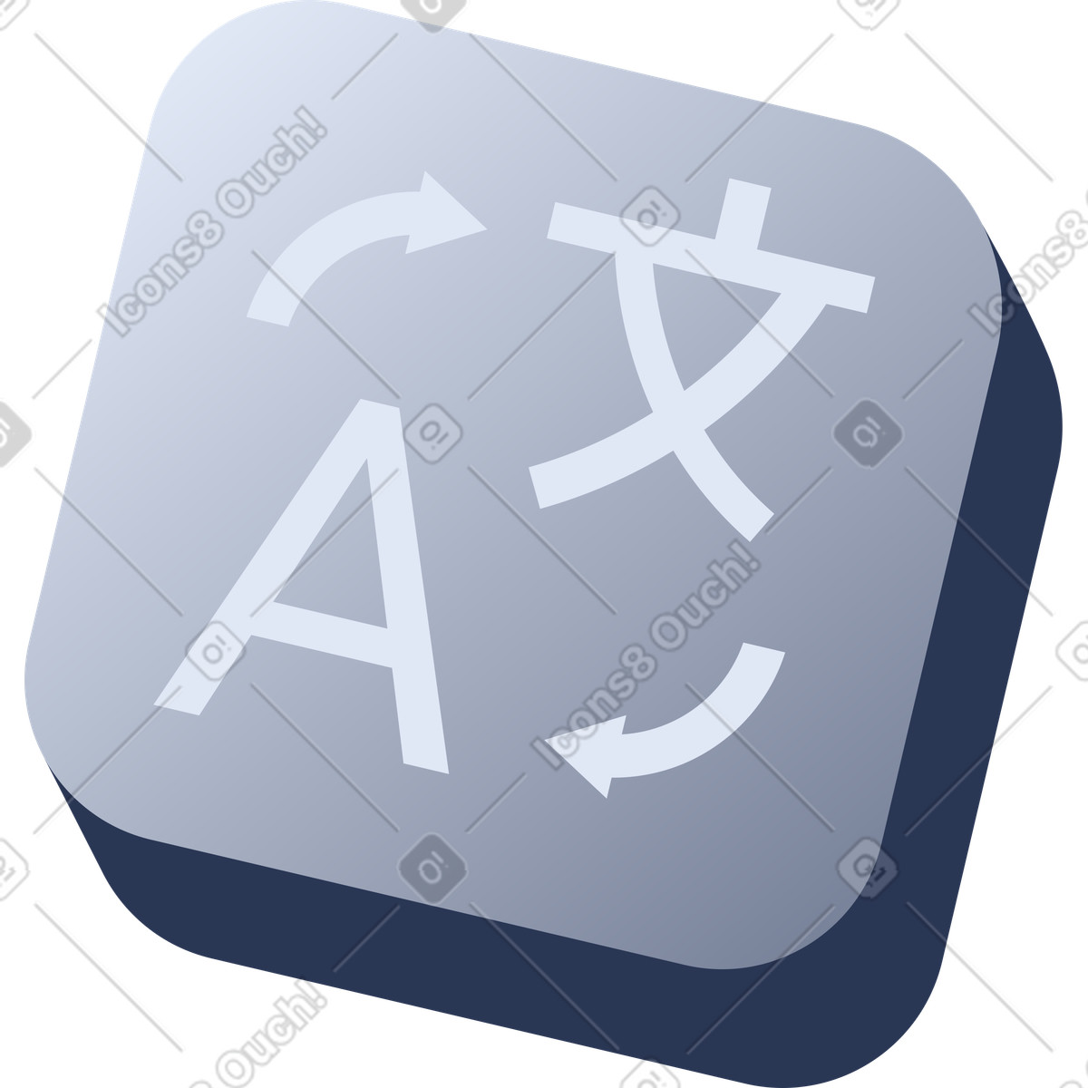 Illustration Icône de l'application traduction dans le style Lucent à télécharger aux formats PNG, SVG