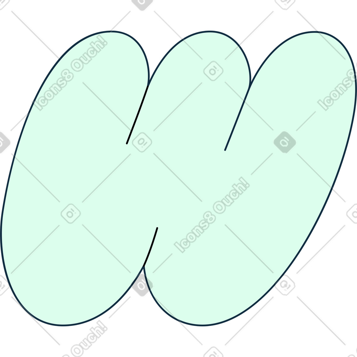 Ilustración Letra w en estilo Bubble gum a descargar en PNG y SVG