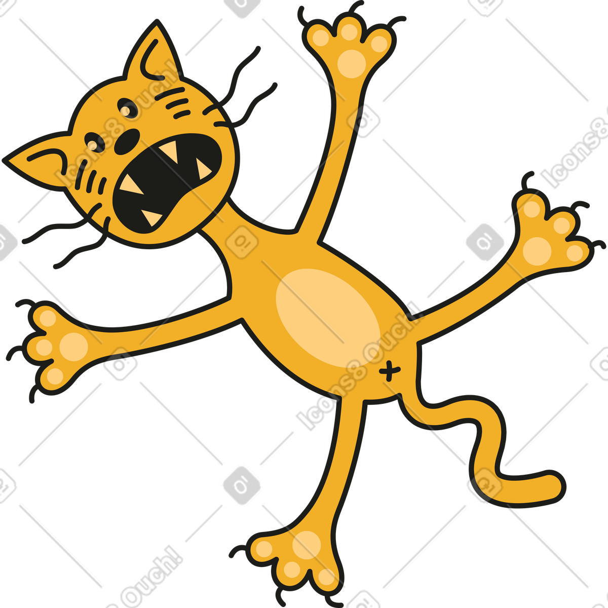 Rubber スタイルの ネコ のイラストをPNG、SVG形式でダウンロード