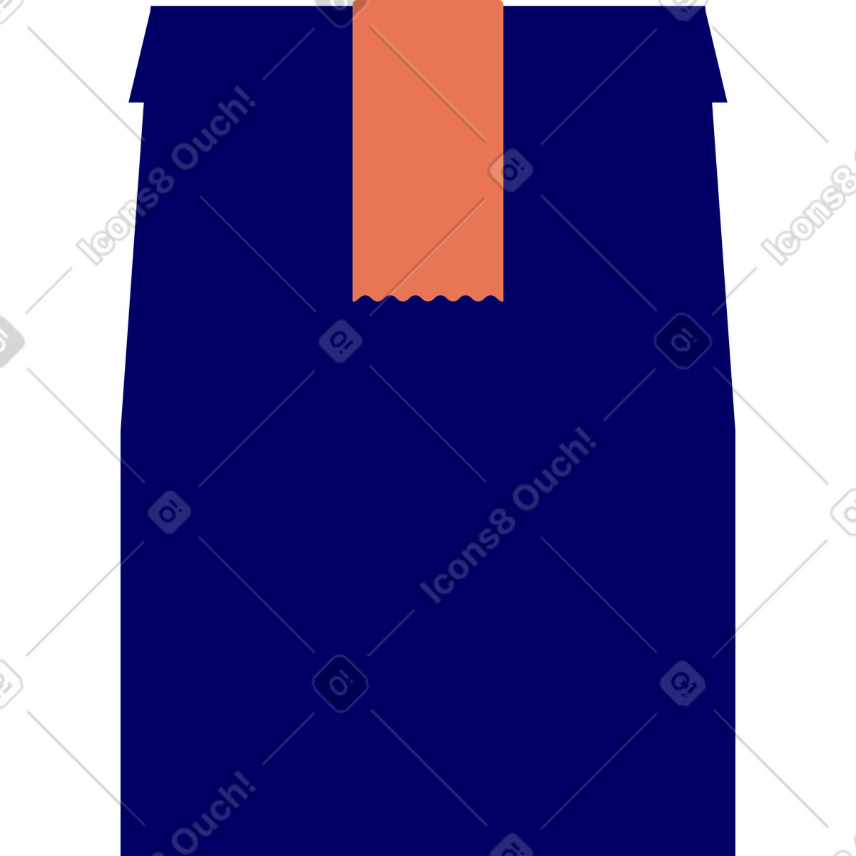Papiertüte mit aufkleber-Illustration im Lounge-Stil als Download in PNG, SVG