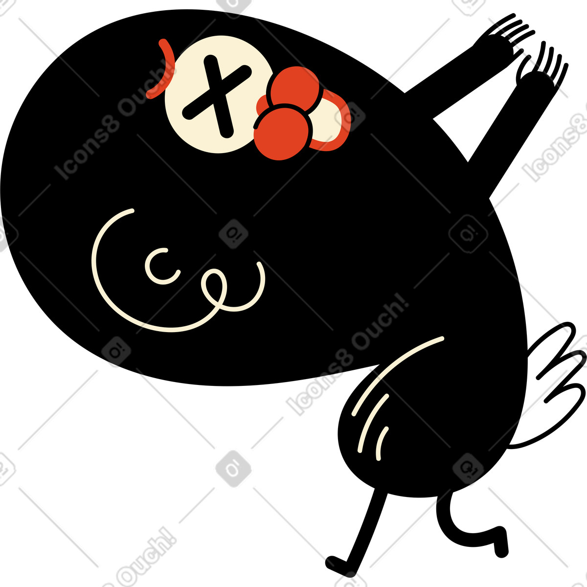 Jelly スタイルの 片目の黒いキャラクター のイラストをPNG、SVG形式でダウンロード
