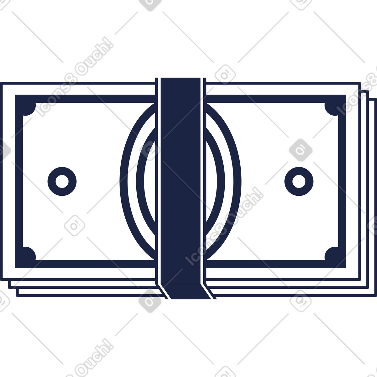 Banknote illustration in Urban Line style download in PNG, SVG