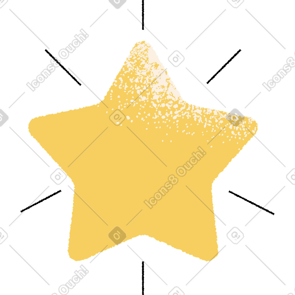 Ilustração de Estrela com linha em no estilo Pablo para baixar em PNG, SVG