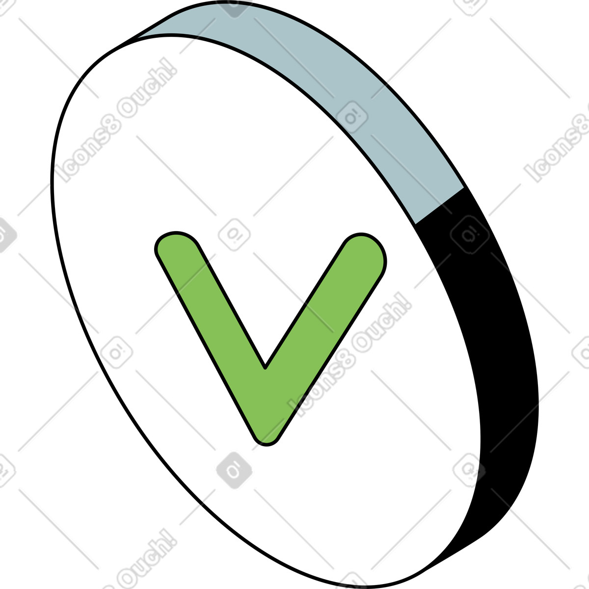 Ilustración Botón hecho en estilo Isometric a descargar en PNG y SVG