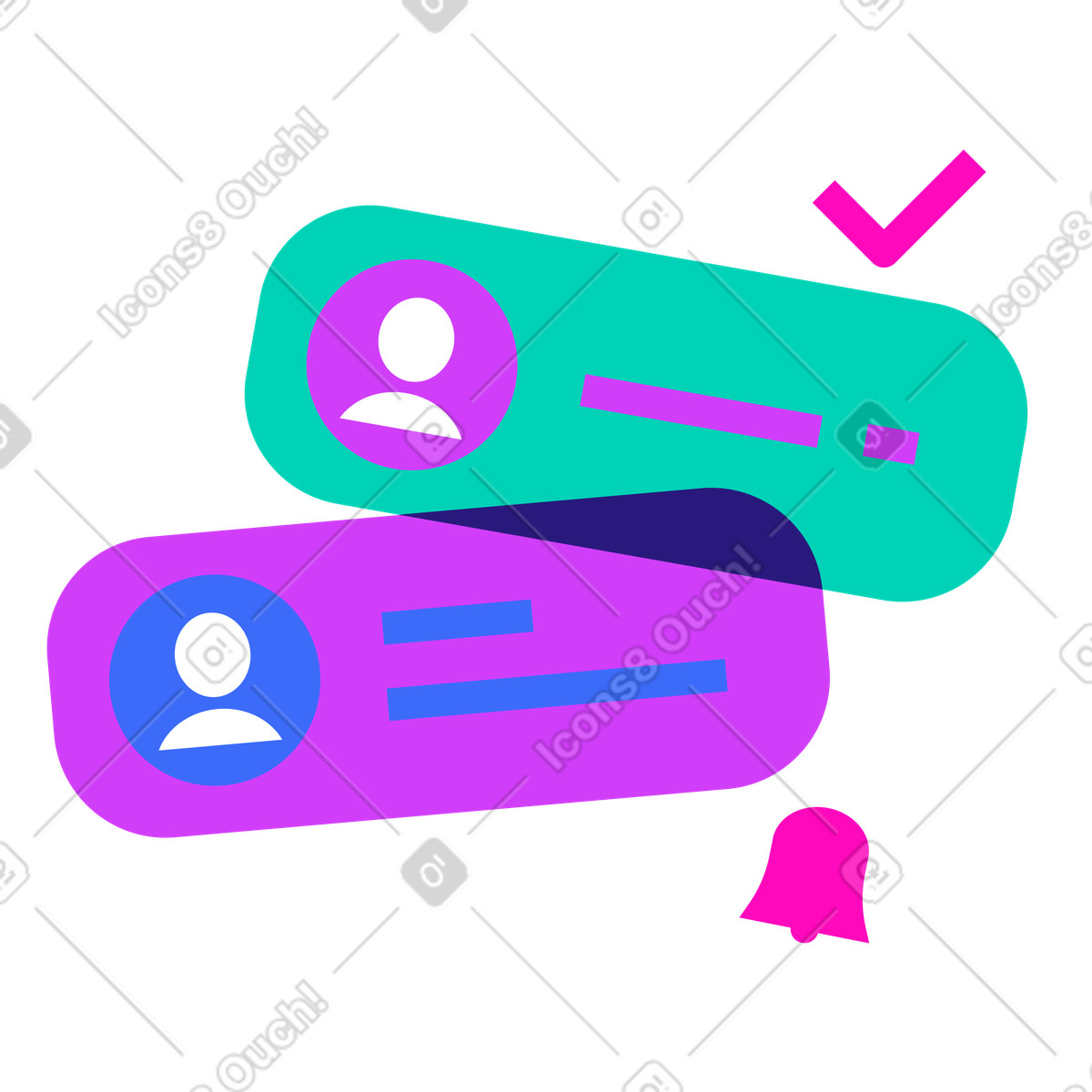 Digitale kommunikation oder instant messaging-Illustration im Basic-Stil als Download in PNG, SVG