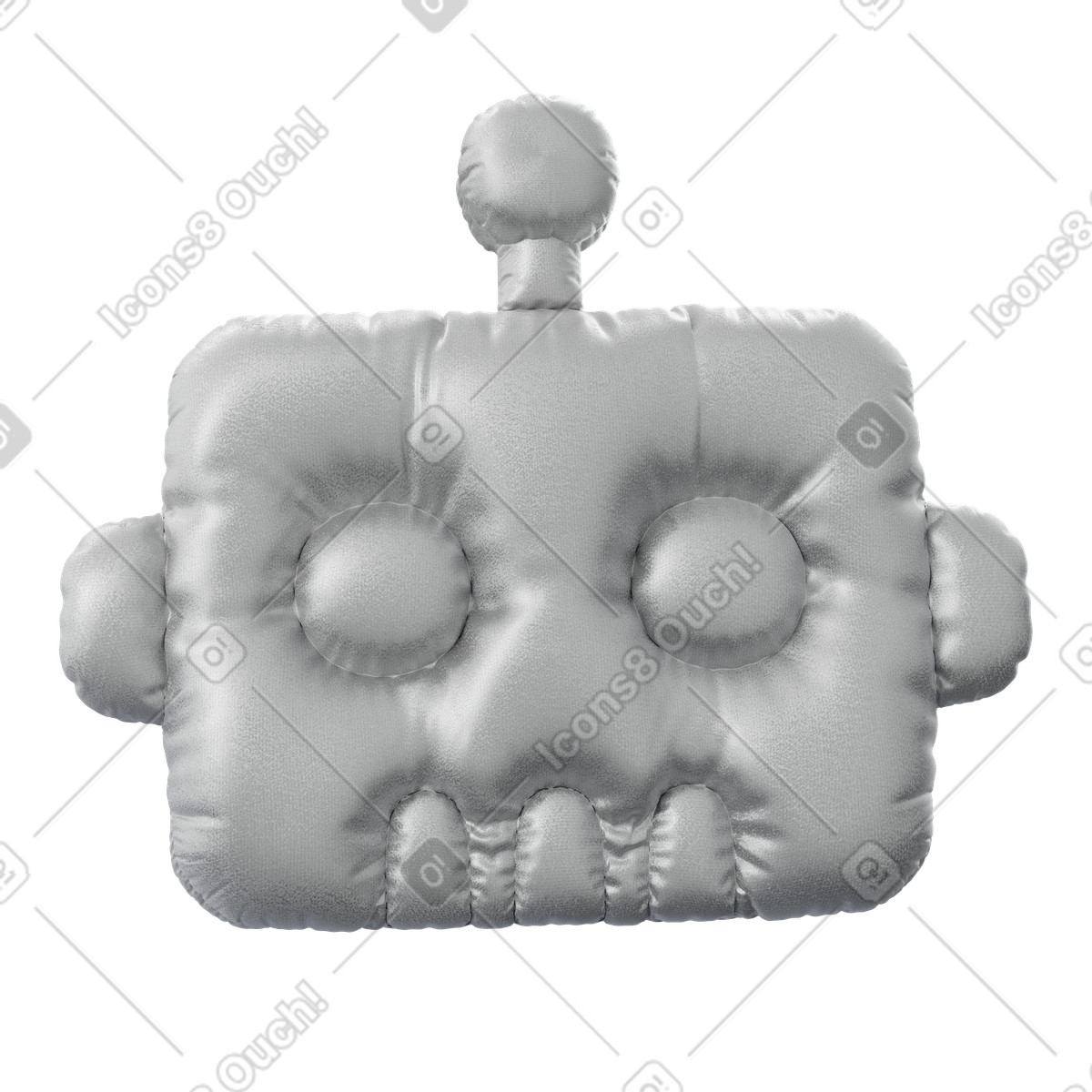 3d-metall-stoffroboterkopf-Illustration im 3D Plush icons-Stil als Download in PNG, SVG