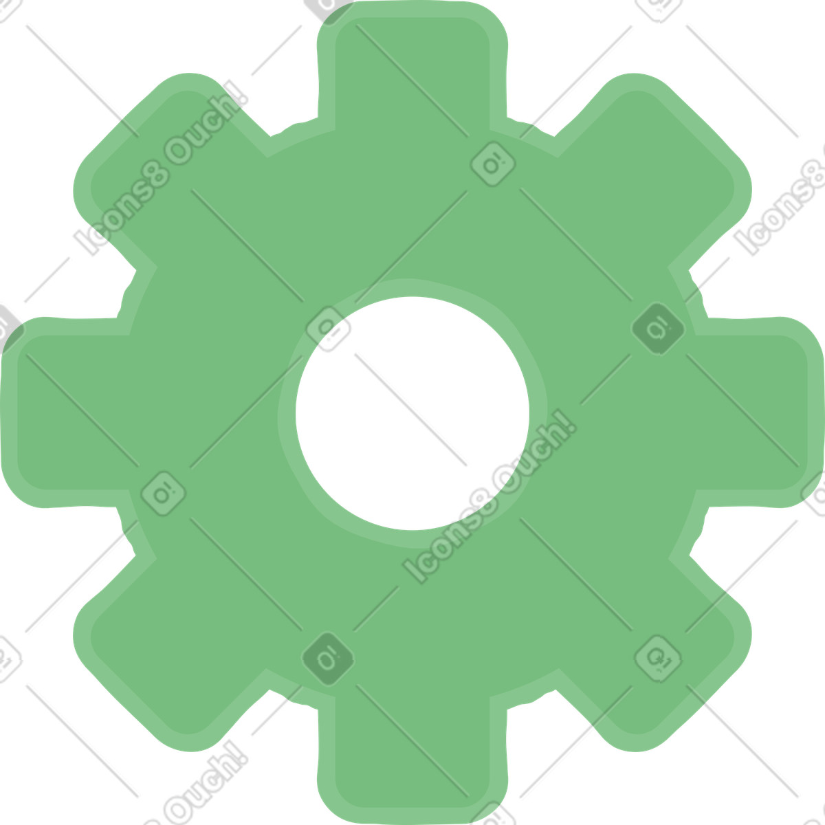 Ilustração de Engrenagem em no estilo Stripy para baixar em PNG, SVG