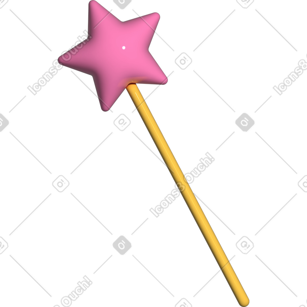 Rosa zauberstab-Illustration im Cartoony-Stil als Download in PNG, SVG