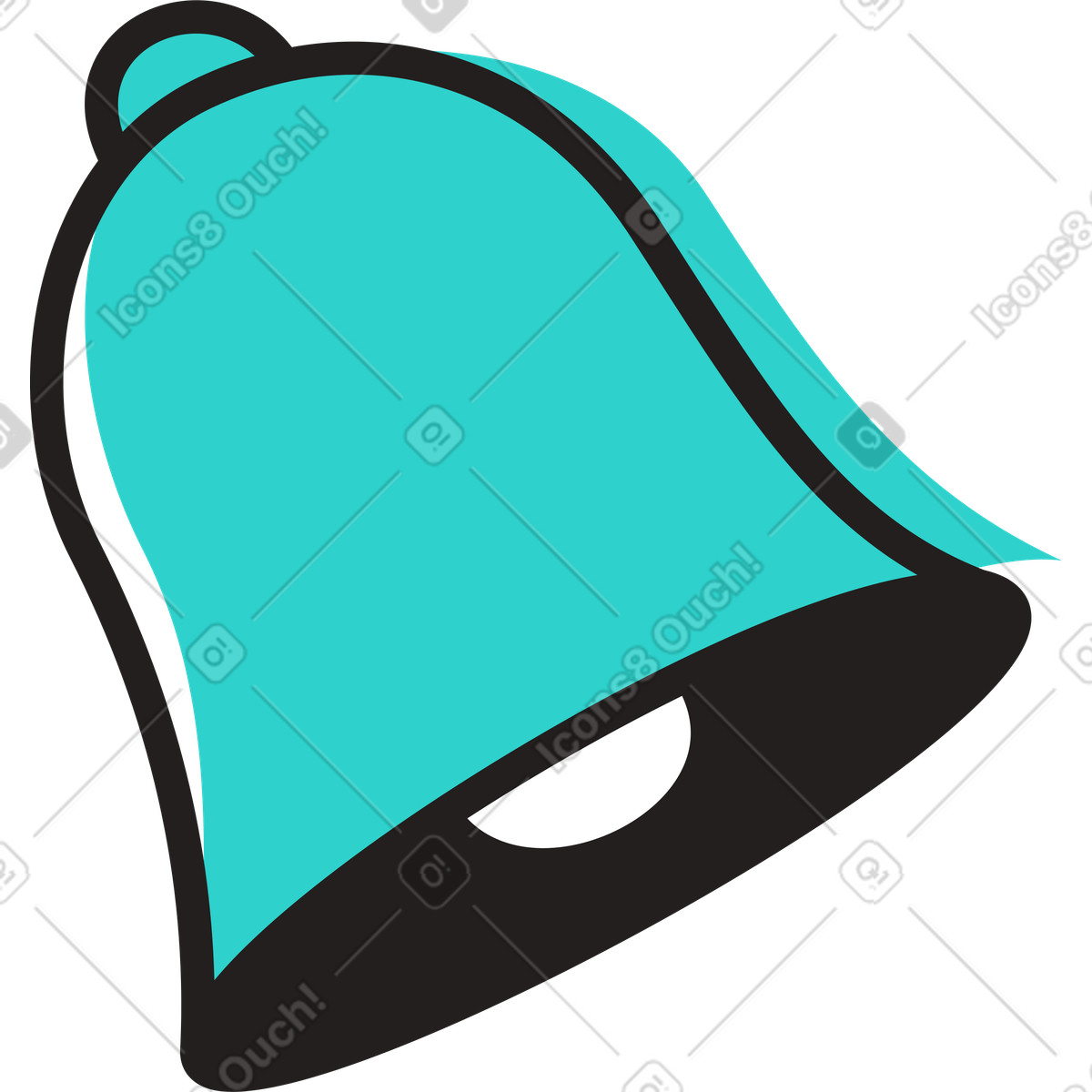 Bell illustration in Little style download in PNG, SVG
