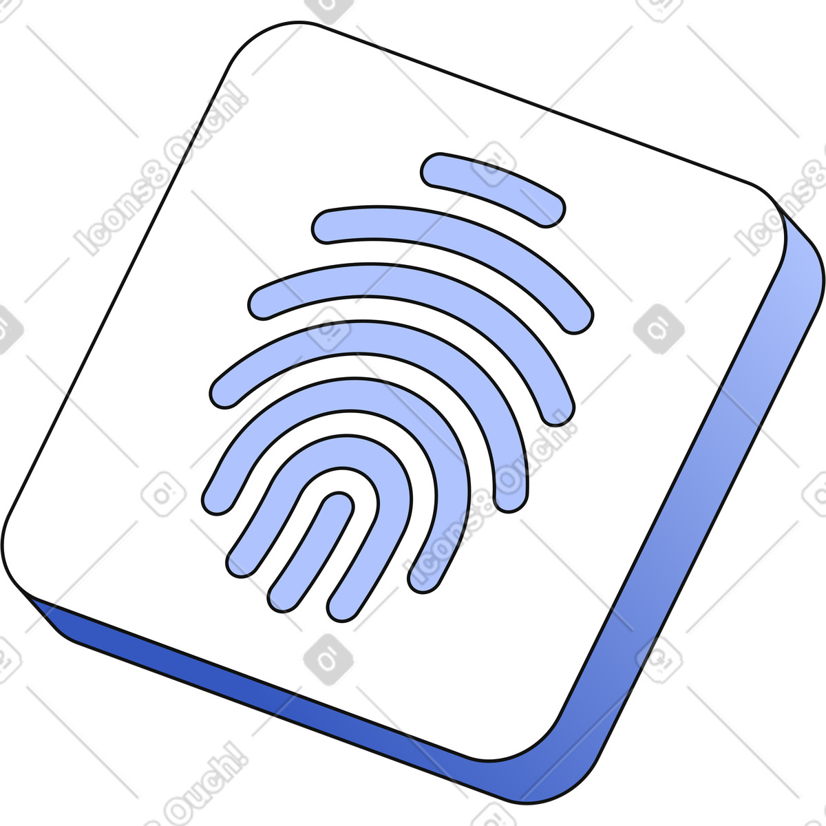 Fingerprint icon illustration in Techny style download in PNG, SVG
