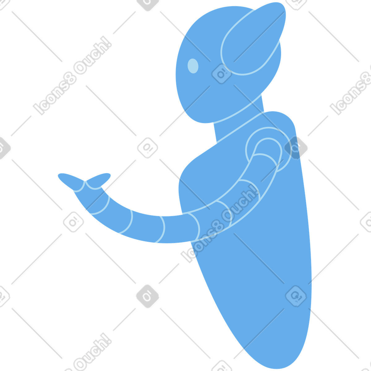Ilustração de Robô azul inteligente em no estilo Sammy para baixar em PNG, SVG