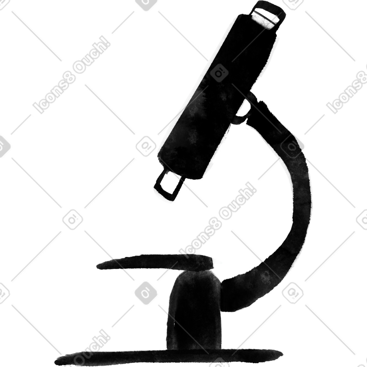 Ilustração de Microscópio em no estilo Inky para baixar em PNG, SVG