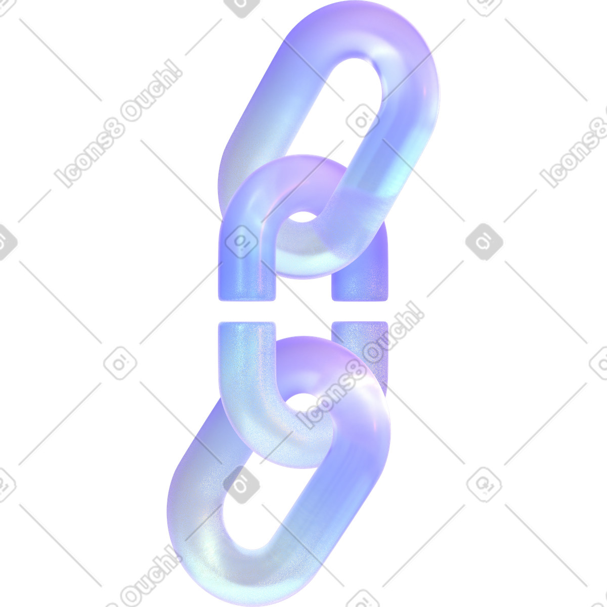 Abstract chain glass broken illustration in 3D Glassy style download in PNG, SVG
