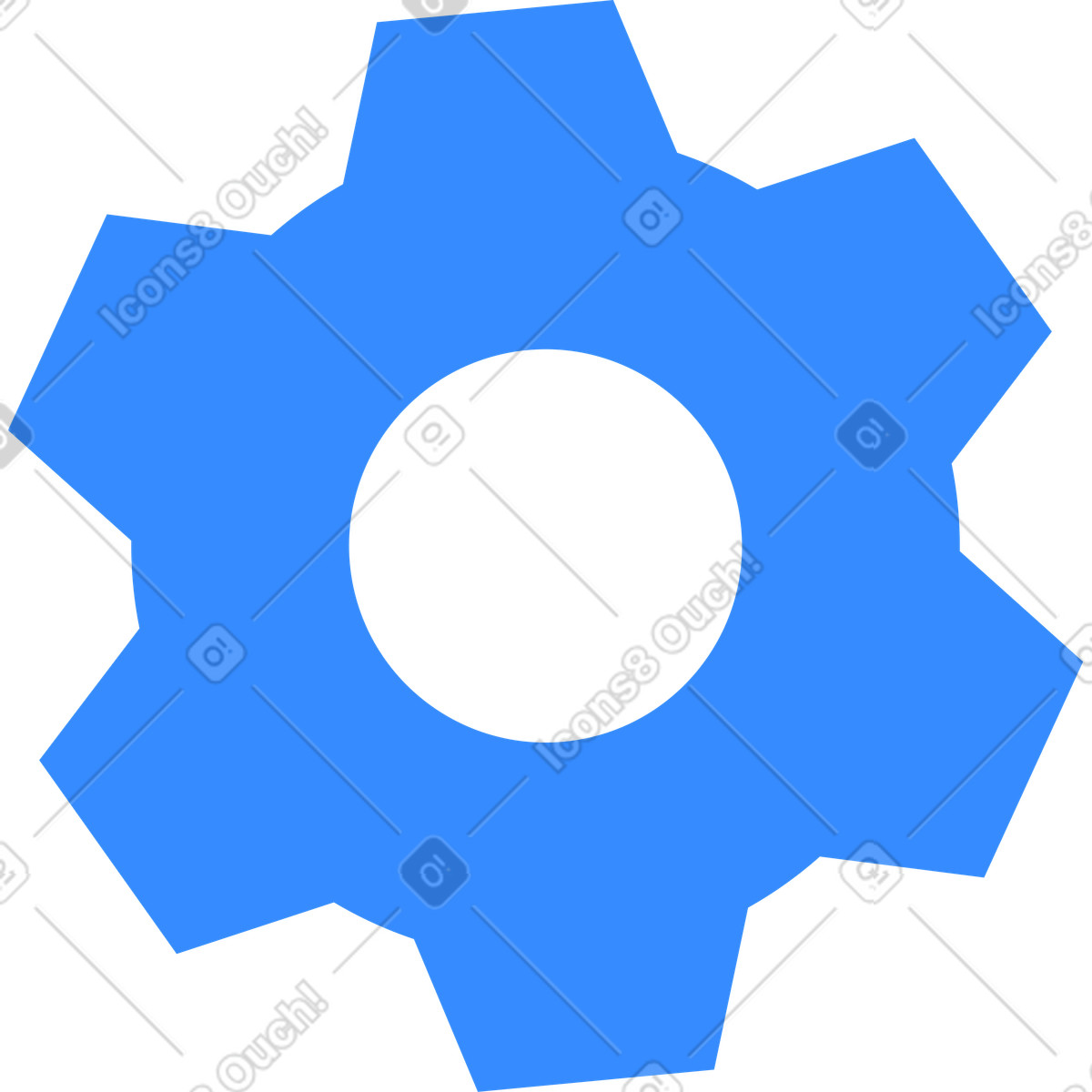 Blue gear illustration in Knotty style download in PNG, SVG