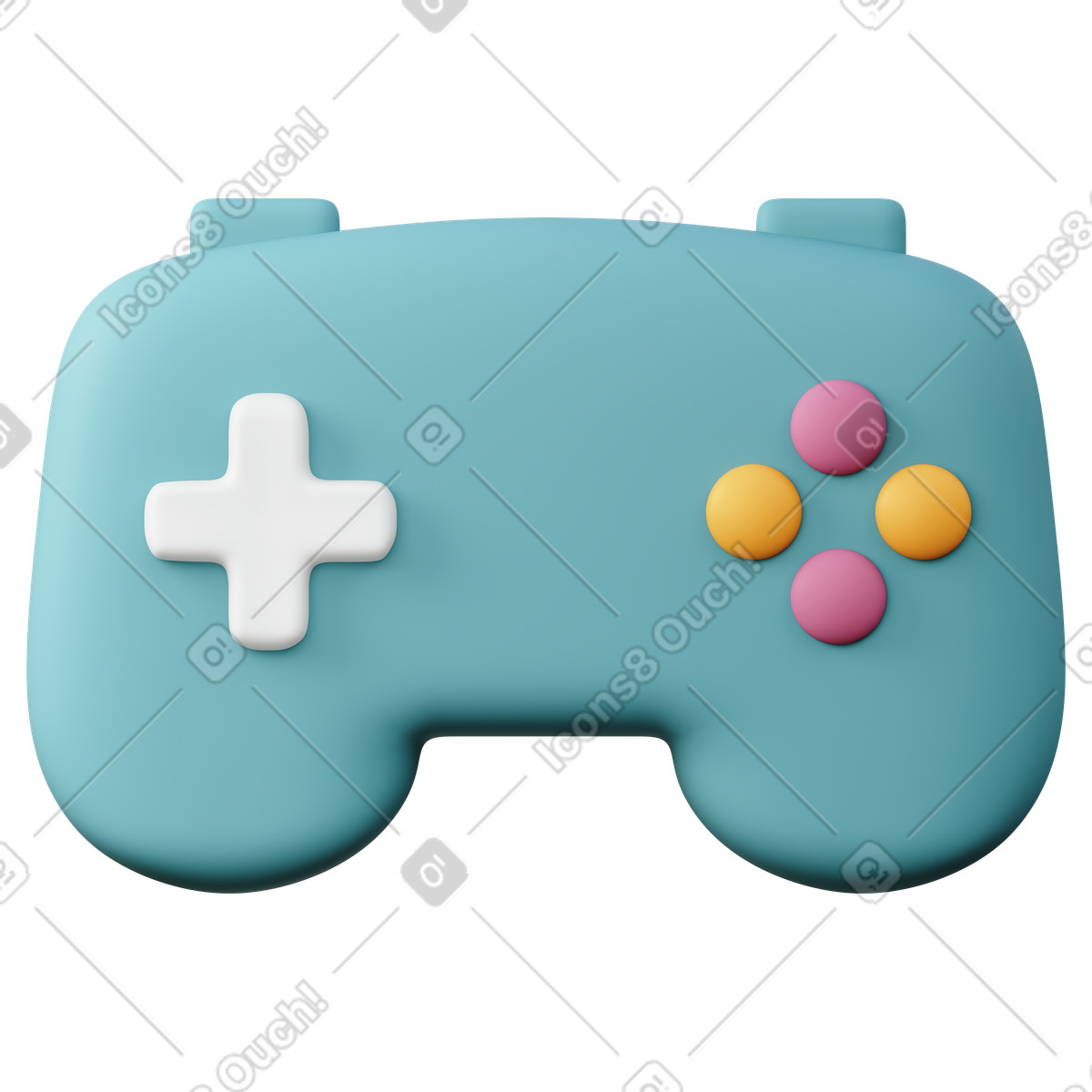 Game controller illustration in 3D Sugary style download in PNG, SVG