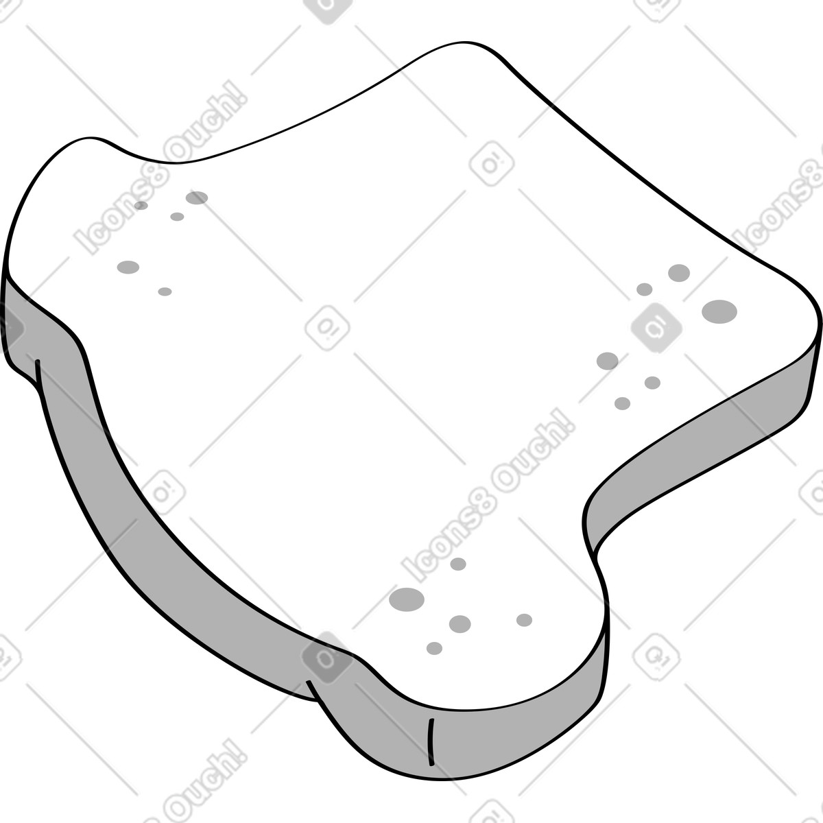 Pezzo di pane illustrazione in stile Looney scarica in PNG, SVG