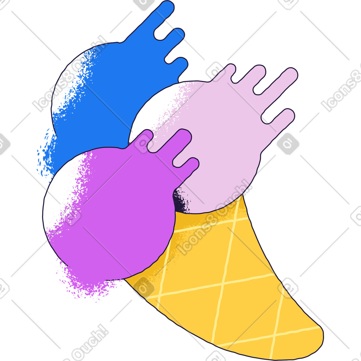 Ilustración Helado grande en estilo Conifer a descargar en PNG y SVG