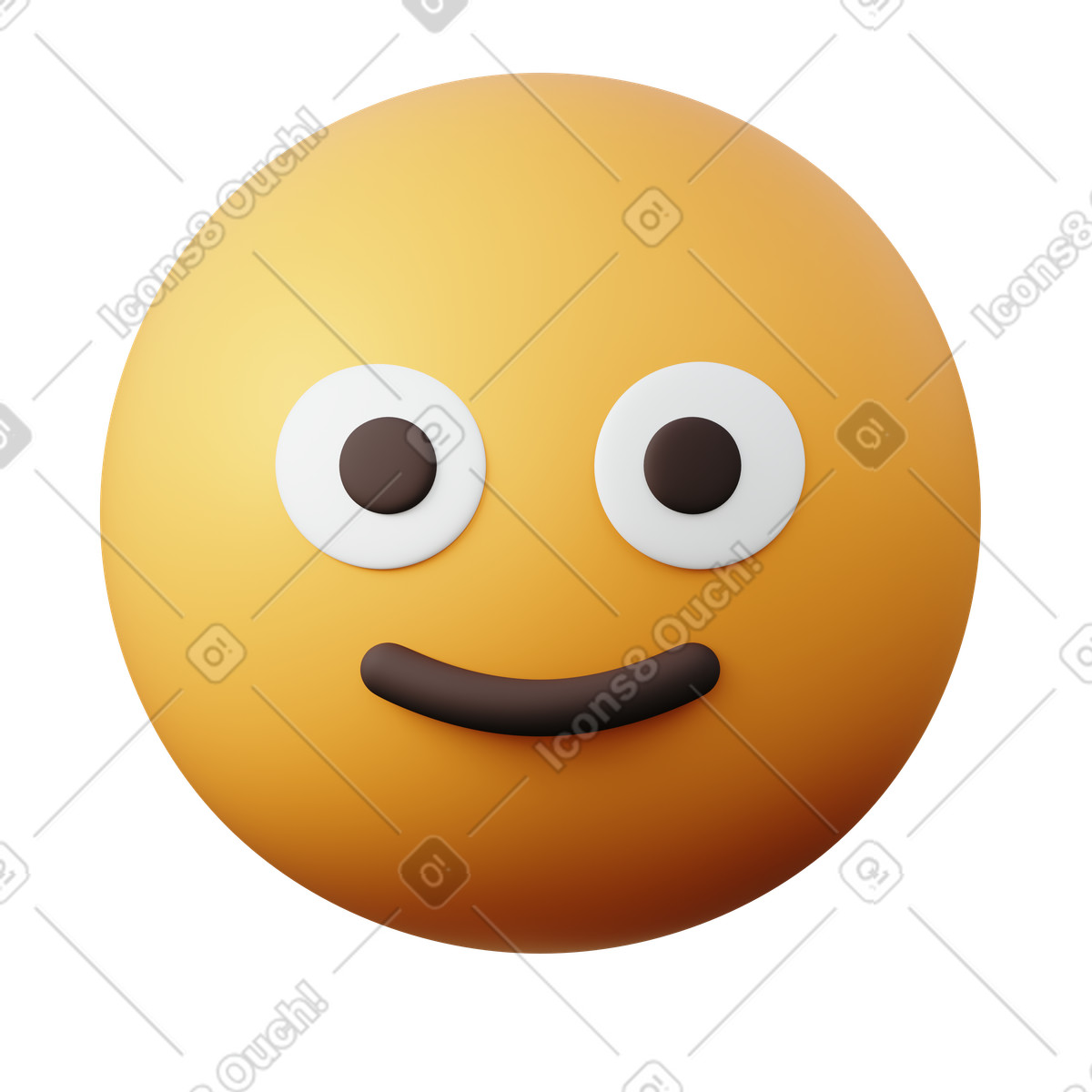 下载 3D Sugary 风格的 表情符号微微微笑 插画，支持 PNG、SVG 格式