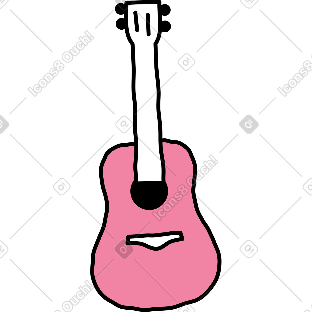 Ilustração de Violão em no estilo Notes para baixar em PNG, SVG