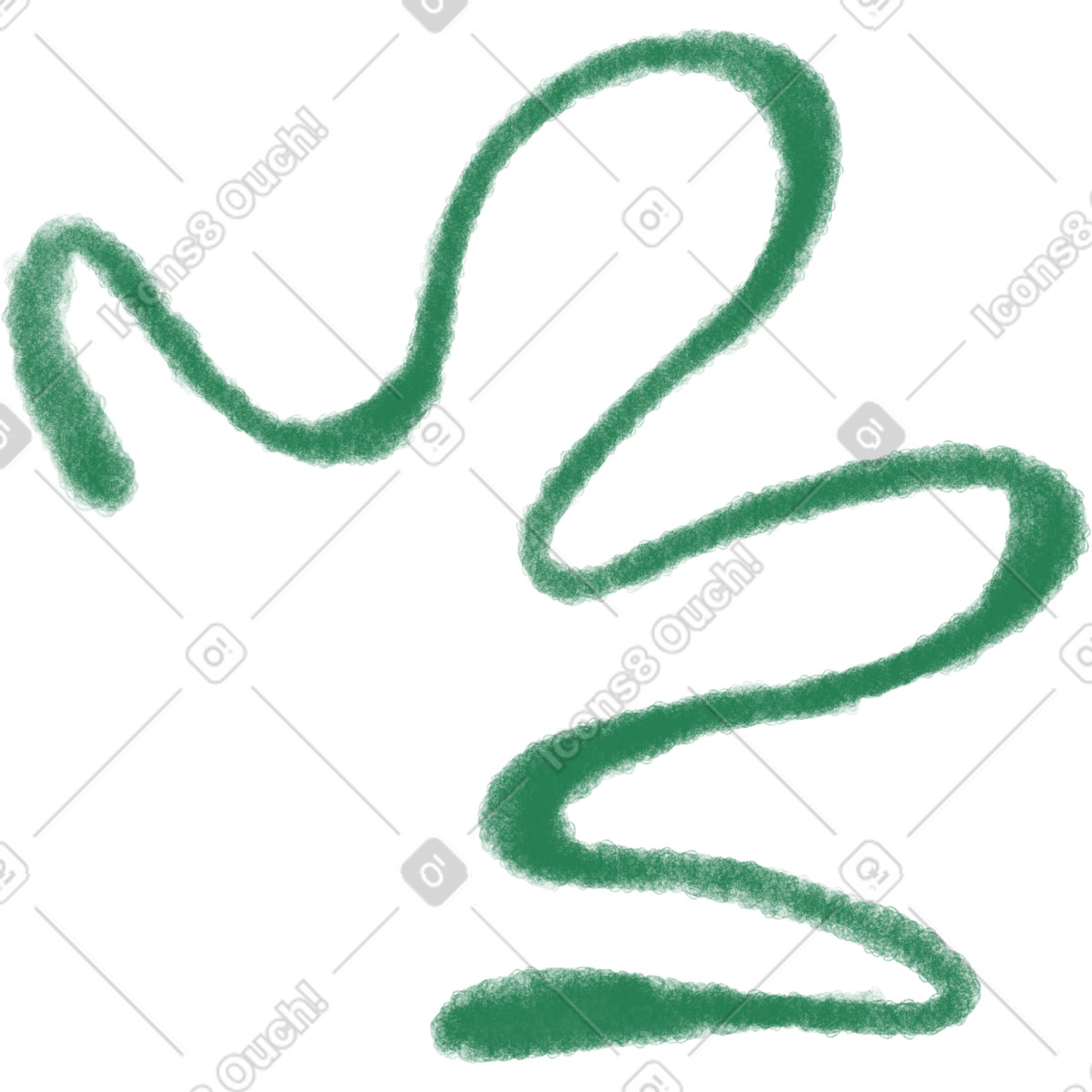 Green wavy texture line illustration in Doodle style download in PNG, SVG