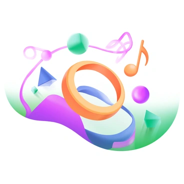 A modern pastel illustration depicting a vibrant composition of abstract shapes representing the key movements of a symphony. Each shape varies in size and color, with circles, triangles, and swirling lines that flow harmoniously together. The background is a soft gradient that enhances the colors of the shapes, creating a sense of movement. In the center, a prominent shape is highlighted with a bold outline, symbolizing the climax of the symphony. Surrounding this focal point, smaller shapes represent the various themes and motifs, creating a dynamic, engaging visual.