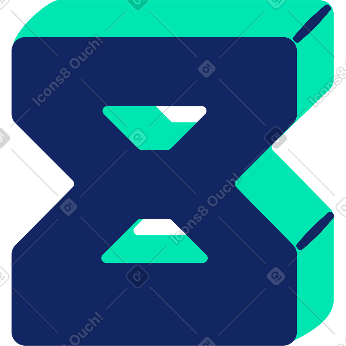 Illustration Numéro huit dans le style Cyborg à télécharger aux formats PNG, SVG
