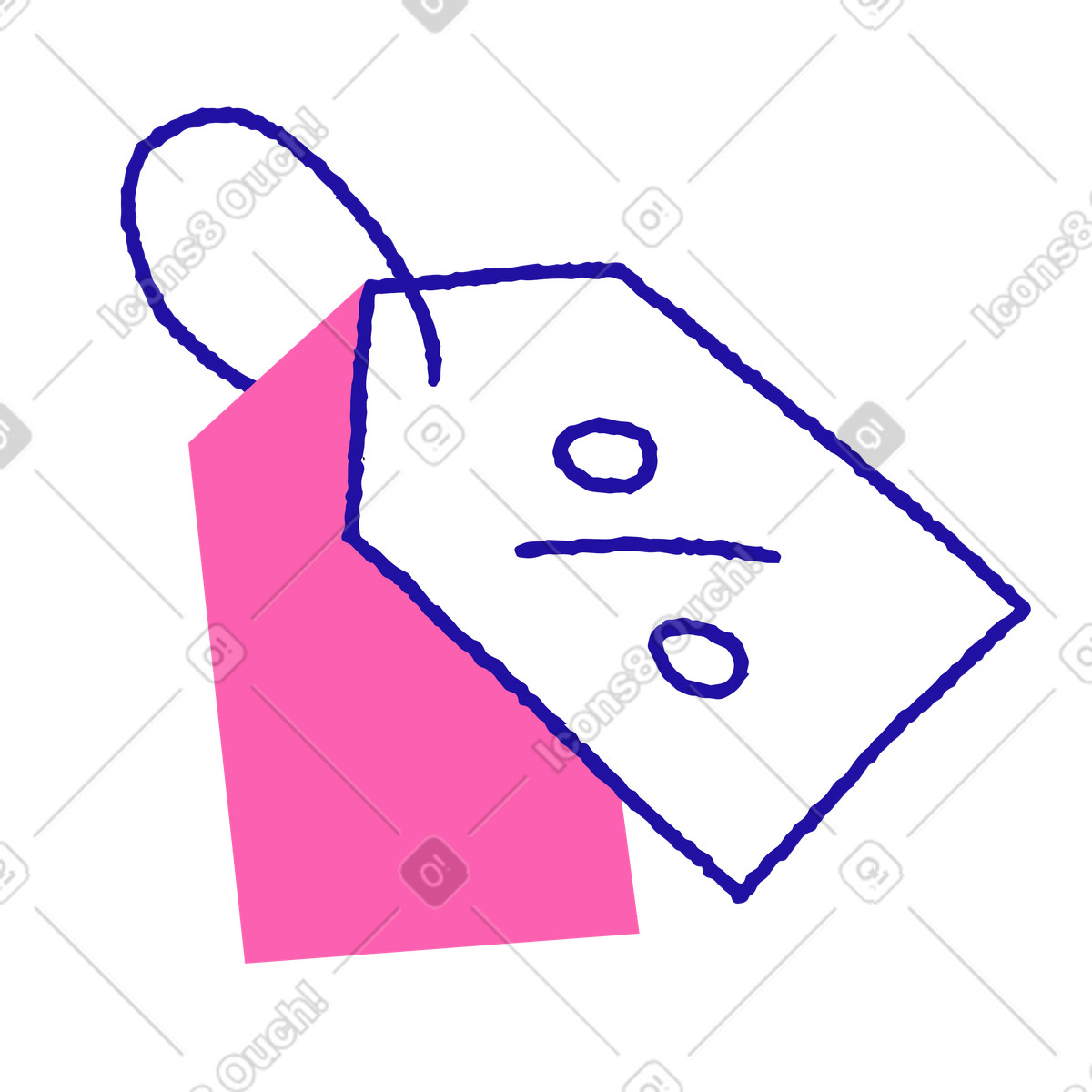Discount tag representing hot sale illustration in Whimsy style download in PNG, SVG