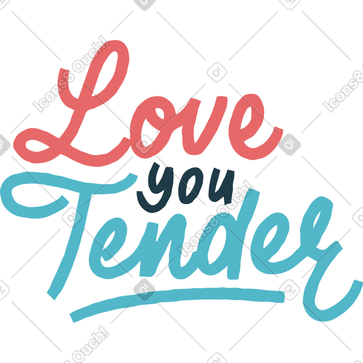 Ilustración Te amo tiernamente en estilo Flamenco a descargar en PNG y SVG