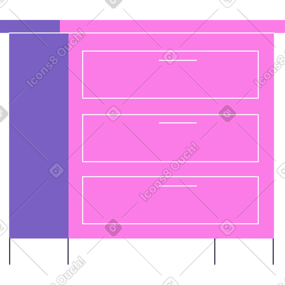 Illustration Une commode dans le style Mellow à télécharger aux formats PNG, SVG