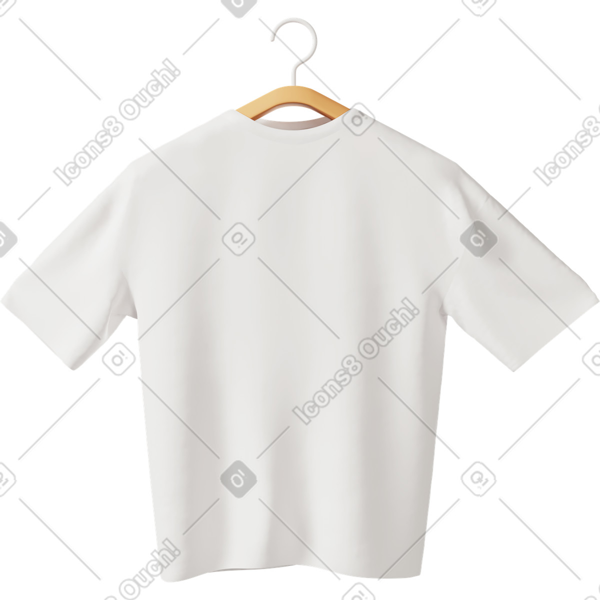 下载 3D Casual life 风格的 T shirt on hanger mockup 插画，支持 PNG、SVG 格式