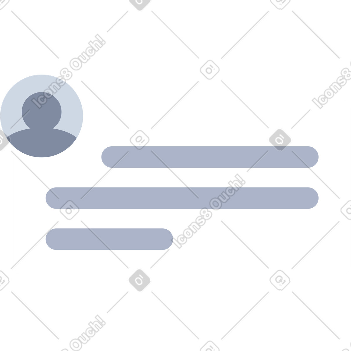 Profile summary card with user icon illustration in System style download in PNG, SVG
