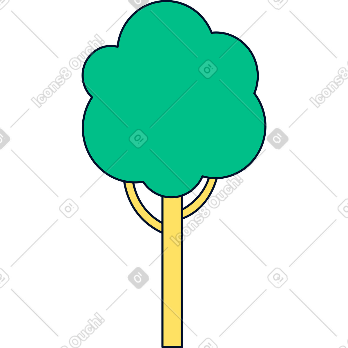 下载 Teal 风格的 树 插画，支持 PNG、SVG 格式
