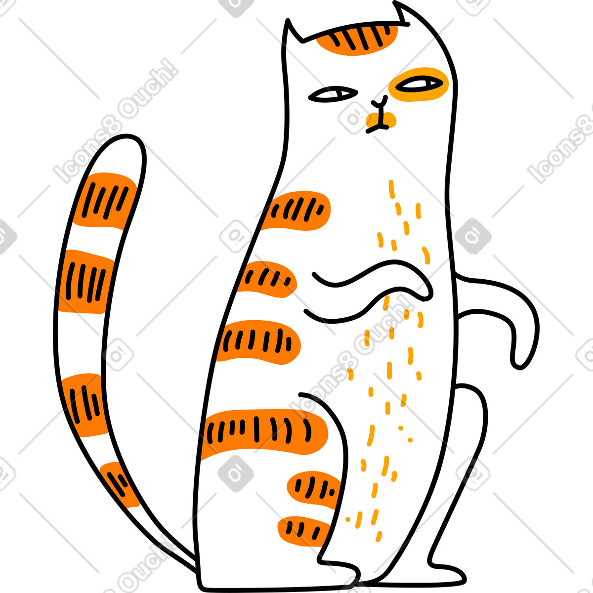 Cat illustration in Purr style download in PNG, SVG