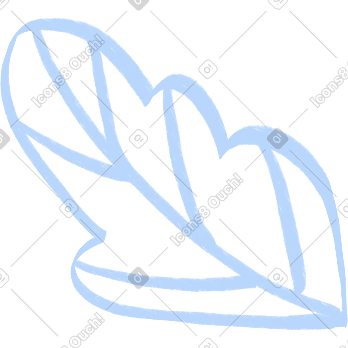 Bonny スタイルの 大きな青い葉 のイラストをPNG、SVG形式でダウンロード