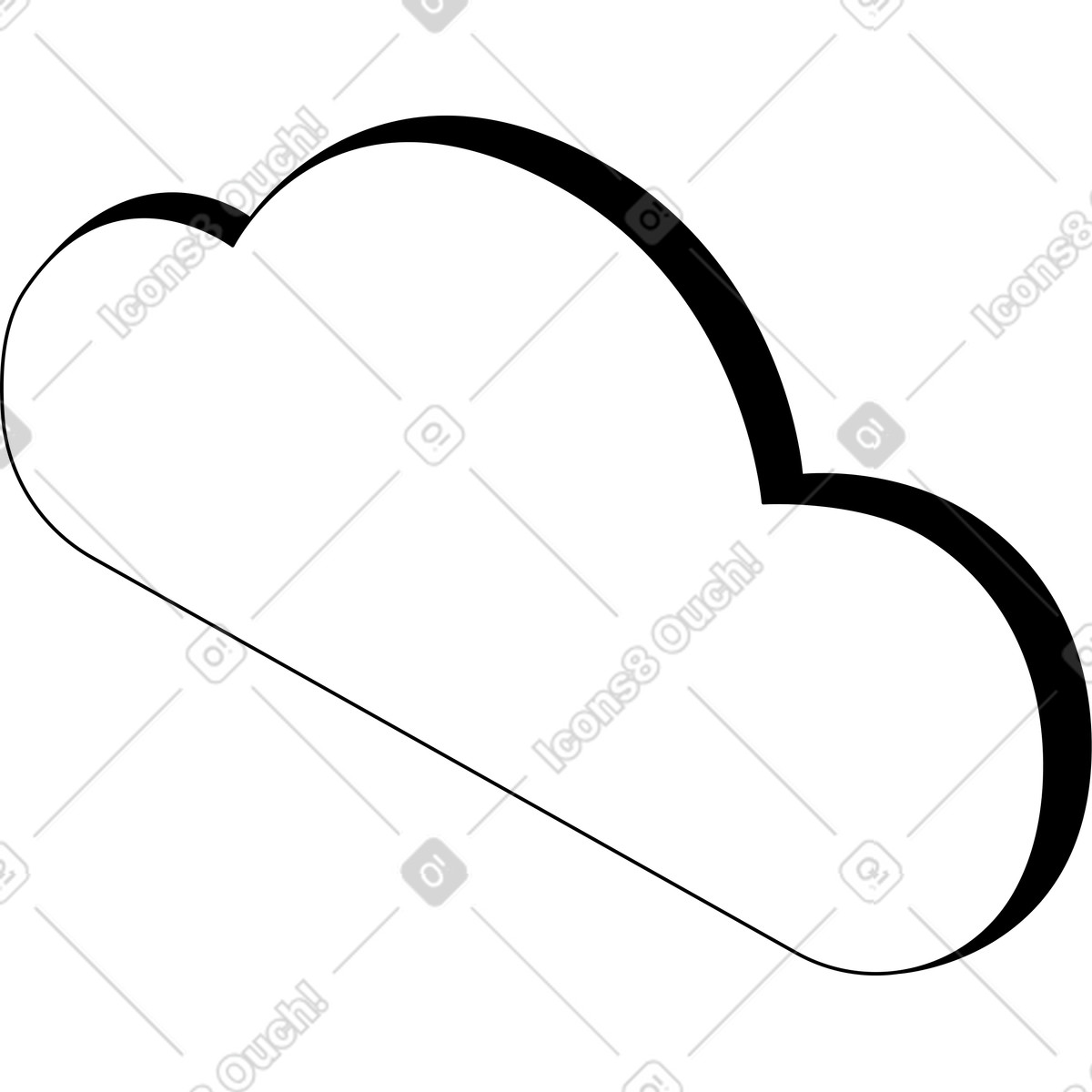 Cloud illustration in Isometric style download in PNG, SVG