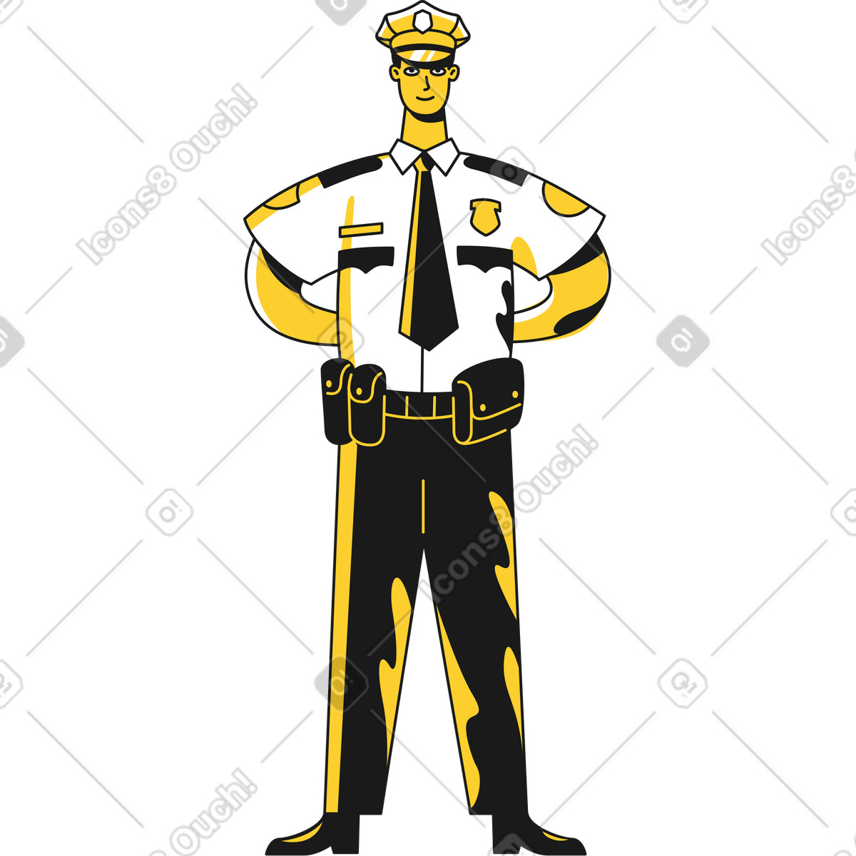 Poliziotto illustrazione in stile Taxi scarica in PNG, SVG