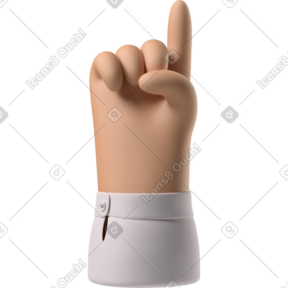 3D Hands Fun&Wild スタイルの 日焼けした肌の手を上向き のイラストをPNG、SVG形式でダウンロード