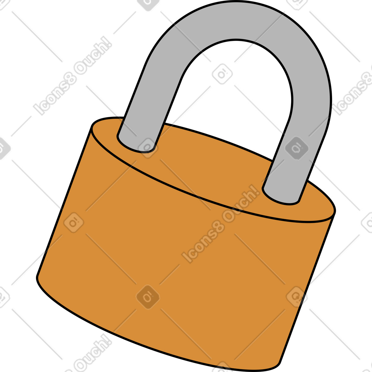 Lock illustration in Kindy style download in PNG, SVG