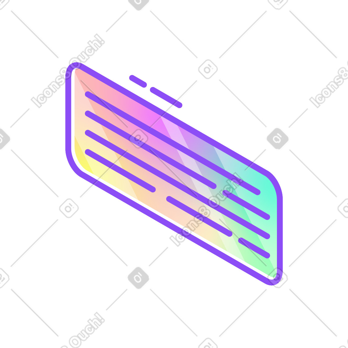 Text field illustration in Holographic style download in PNG, SVG