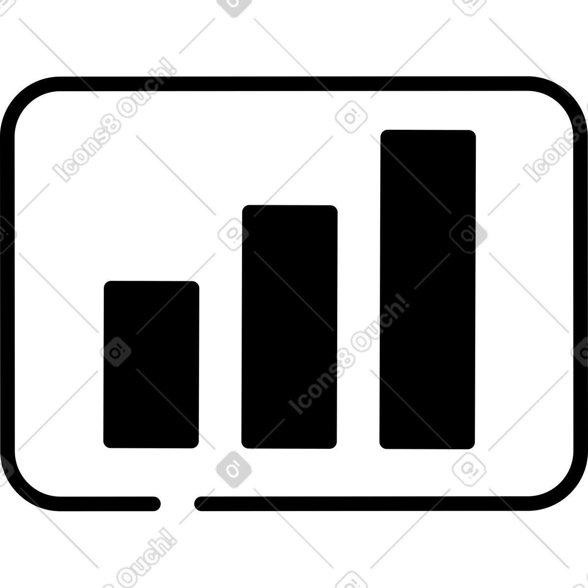 下载 Notion Line Art 风格的 Data bar chart icon with ascending columns for business dashboard 插画，支持 PNG、SVG 格式
