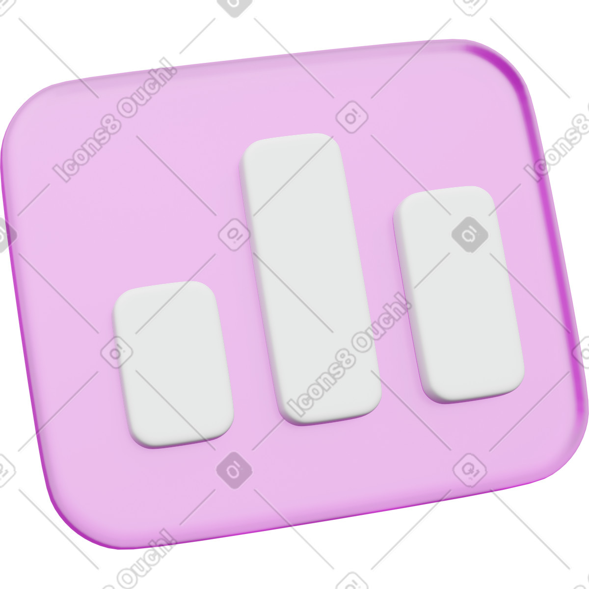 Pink bar chart icon, financial data metrics illustration in 3D Playful style download in PNG, SVG