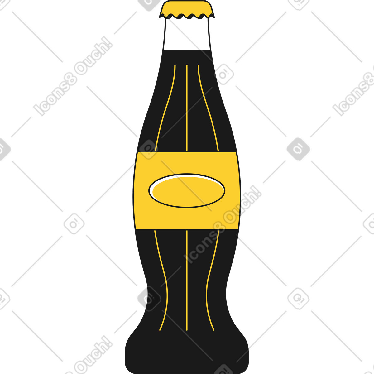 Ilustración Botella de soda en estilo Taxi a descargar en PNG y SVG
