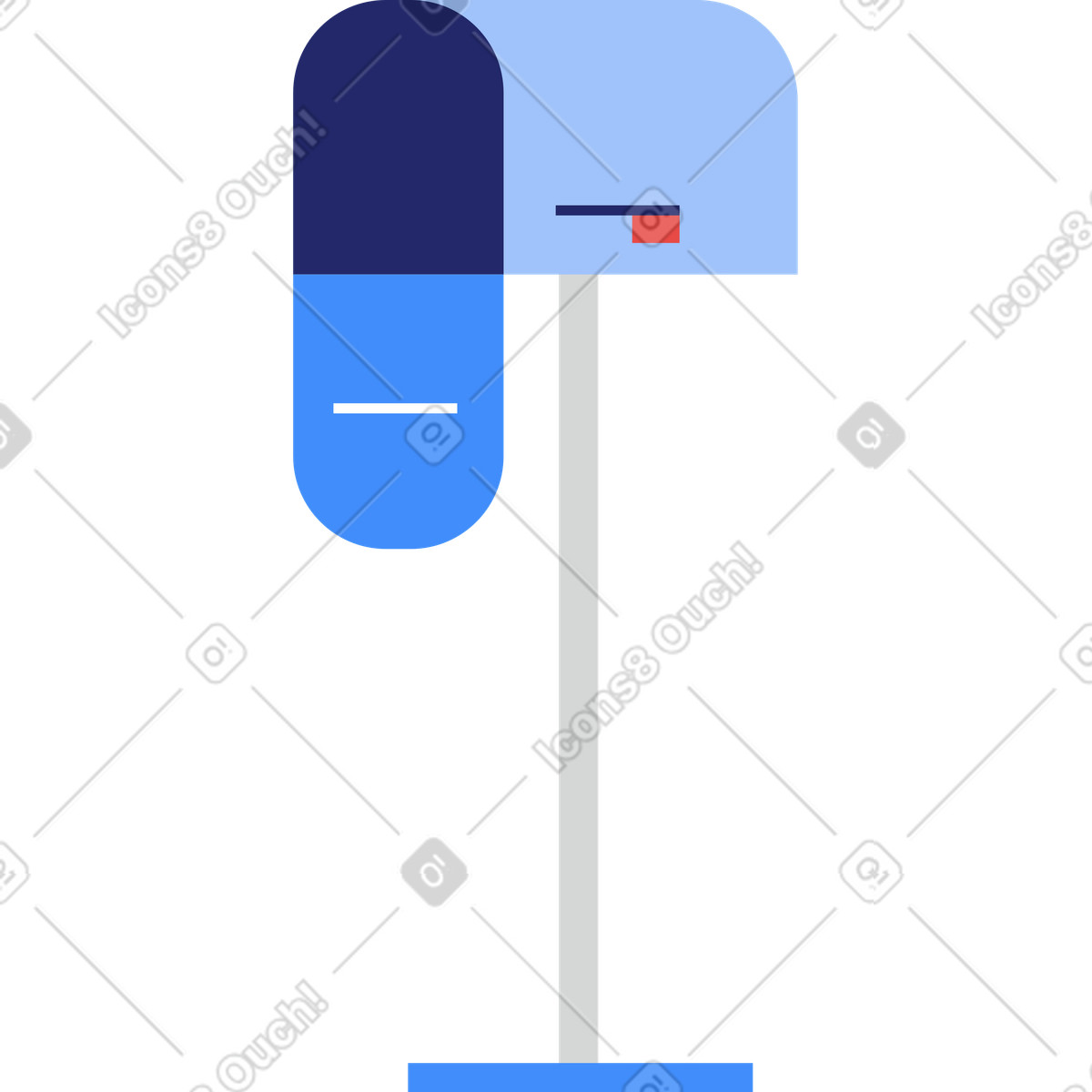 Empty open mailbox illustration in Clip style download in PNG, SVG