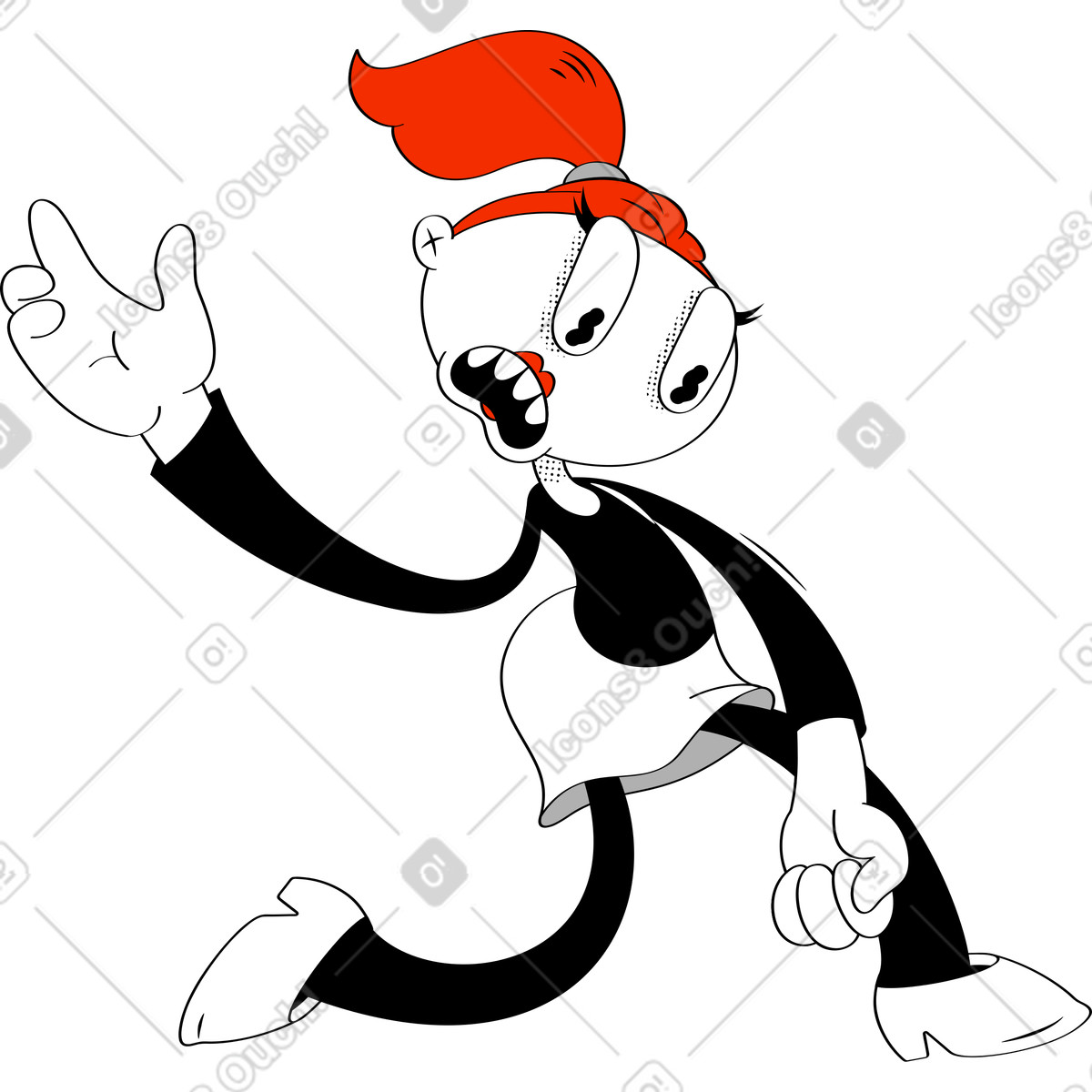 下载 Looney 风格的 女人 插画，支持 PNG、SVG 格式